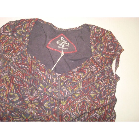NWT Womens PrAna Yoga Pilates Climb Top Bra New Calypsa Gray S Yellow UPF Red - Picture 5 of 8